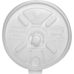 Enterprise Technology Solutions&nbsp;Dart Container Corp  Lids, f/12-24oz Foam Cups, Fold Tab/Straw Lid, 1000/CT,WE