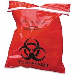 Enterprise Technology Solutions&nbsp;CareTek  Biohazard Waste Bag, Peel/Stick, 1.4 Qt, 9