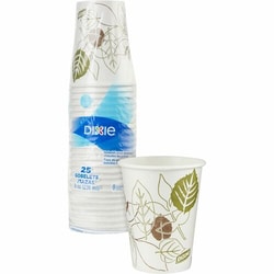 Enterprise Technology Solutions&nbsp;Dixie Foods  Hot Cups, Polylined, 8oz, 25/PK, Pathways/White