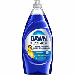 Enterprise Technology Solutions&nbsp;Procter & Gamble Commercial  Dish Soap,Liquid,Platinum,f/Grease/Grime,FreshRain,30oz,8/CT,Blue