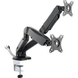 Enterprise Technology Solutions&nbsp;Lorell  Monitor Arm, Dual, w/USB, 2 Sections, Adjustable, Black
