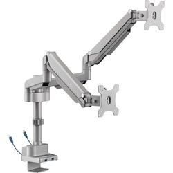 Enterprise Technology Solutions&nbsp;Lorell  Monitor Arm, Dual, w/Pole, w/3.0 USB, Adjustable, Gray