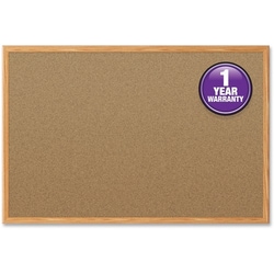 Enterprise Technology Solutions&nbsp;Mead  Cork Board, 3'x2', Oak Frame