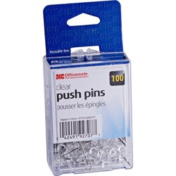 Enterprise Technology Solutions&nbsp;Officemate  Pushpins, Plastic, Clear, Head 1/2