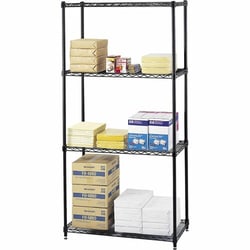 Enterprise Technology Solutions&nbsp;Safco  Wire Shelving,w/ 4 Shelves/4 Posts,500Lb Cap,36