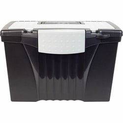 Enterprise Technology Solutions&nbsp;Storex Industries Corporation  Portable File Box w/Organizer, Ltr/Lgl, Black