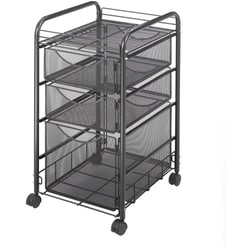 Enterprise Technology Solutions&nbsp;Safco  Mesh Mobile File,1 File/2 Storage Drawers,15-3/4
