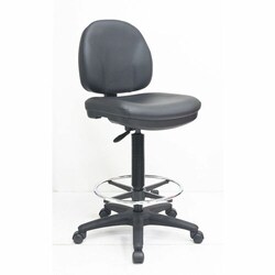 Enterprise Technology Solutions&nbsp;Lorell  Stool, PU Contoured Back/Seat, 24.25