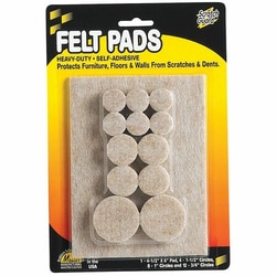 Enterprise Technology Solutions&nbsp;Master Caster  Felt Pads, Round, Assorted Sizes Combo, 25/PK, Beige