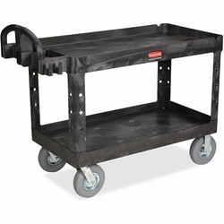 Enterprise Technology Solutions&nbsp;Rubbermaid Commercial Products  Utility Cart, 2-Shelf, w/Lip, Hvy-dty, 26
