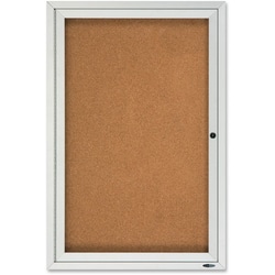 Enterprise Technology Solutions&nbsp;Quartet  Enclosed Outdoor Bulletin Board,1-Door,2'x3',AluMulticolornum Frame