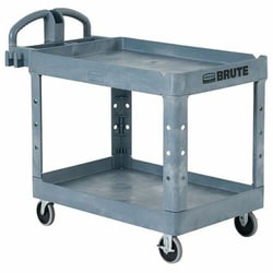 Enterprise Technology Solutions&nbsp;Rubbermaid Commercial Products  Heavy-Duty Utility Cart, 2 Lipped Shelves, 500 lb Capacity, 25.5