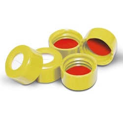 Analytical Sales & Services&nbsp;9mm Yellow Twist Cap with Pre-Slit Silicone/PTFE Liner