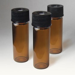Analytical Sales & Services&nbsp;13mm, 4mL Amber Screw Vials and Black PP Caps with Pre-Slit Silicone/PTFE Liners