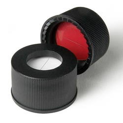 Analytical Sales & Services&nbsp;Pre-Assembled 13mm Black PP Screw Caps with Pre-slit 0.65