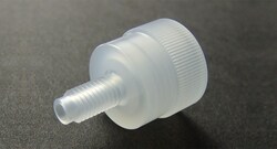 Analytical Sales & Services&nbsp;Kel-F Adapter, 1/4-28 Male to 1/2-20 Female