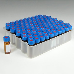 Analytical Sales & Services&nbsp;9mm, 2mL Amber Wide Mouth Twist Vials with Marking Spots and Blue Caps with PTFE/Silicone/PTFE Liners
