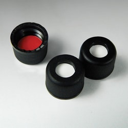 Analytical Sales & Services&nbsp;8mm Black Screw Caps with Silicone/PTFE Liner, Pre-Assembled