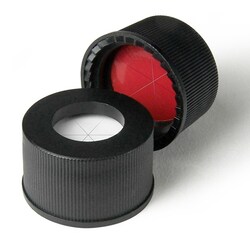 Analytical Sales & Services&nbsp;Pre-Assembled 13mm Black PP Screw Caps with Starburst Slit 0.60