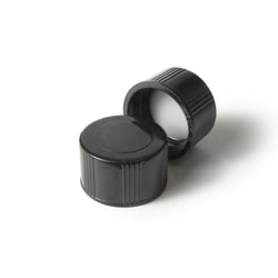 Analytical Sales & Services&nbsp;Pre-Assembled 13mm Black PP Solid Screw Caps with PTFE/F217 Liners