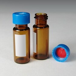 Analytical Sales & Services&nbsp;9mm, 2mL Amber Wide Mouth Twist Vials with Marking Spot and Blue Caps with Pre-Slit Silicone/PTFE Liners