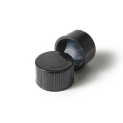Analytical Sales & Services&nbsp;Pre-Assembled 13mm Black PP Solid Screw Caps with Polycone Liners
