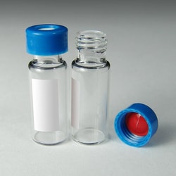 Analytical Sales & Services&nbsp;9mm, 2mL Clear Wide Mouth Twist Vials with Marking Spot and Blue Caps with Pre-Slit Silicone/PTFE Liners