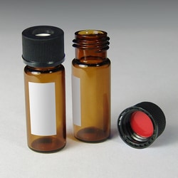 Analytical Sales & Services&nbsp;10mm, 12 x 32  2mL Amber Wide Mouth Screw Vials w/ Marking Spot and Caps w/ Silicone/PTFE Liners