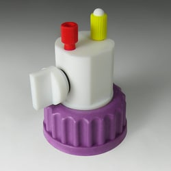 Analytical Sales & Services&nbsp;Canary-Safe Cap I, GL45, 1 Standard Tubing Port with Shut-Off Valve
