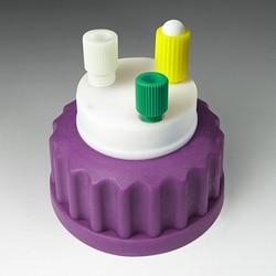 Analytical Sales & Services&nbsp;Canary-Safe Cap, GL45, 1 Standard Port and 1 Port for 3/16
