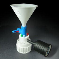 Analytical Sales & Services&nbsp;Canary-Safe Waste Cap, B83, with Safety Funnel with Shut-Off Valve & 4 Standard Ports