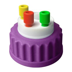 Analytical Sales & Services&nbsp;Canary-Safe Waste Cap, GL45, with 3 Standard Tubing Ports