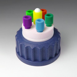 Analytical Sales & Services&nbsp;Canary-Safe DARK BLUE Cap 5, GL45, 5 Standard Tubing Ports