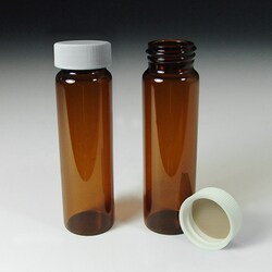 Analytical Sales & Services&nbsp;Vial Kit: 40mL (11 Dram) 27 x 95mm Amber Screw Vials with Solid Teflon Lined Screw Caps