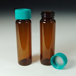 Analytical Sales & Services&nbsp;40mL Amber Glass EPA/VOA Vials and Polypropylene Open Top Caps with Teflon/Silicone Liners