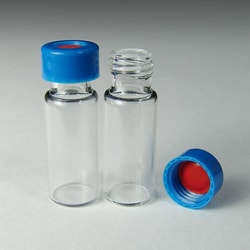 Analytical Sales & Services&nbsp;9mm, 2mL Clear Wide Mouth Twist Vials and Blue Caps with PTFE/Silicone/PTFE Liners