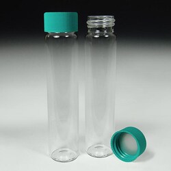Analytical Sales & Services&nbsp;60mL Clear Glass EPA/VOA Vials and Polypropylene Open Top Caps with Teflon/Silicone Liners