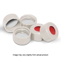 Analytical Sales & Services&nbsp;9mm Screw Caps with PTFE/Silicone Liners, White