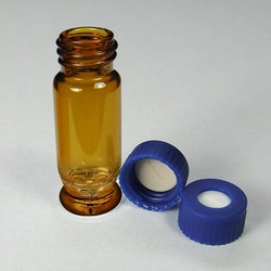 Analytical Sales & Services&nbsp;Maximum Recovery - 9mm, 12 x 32, 1.5mL Amber Tear Drop Screw Vials and Caps with Pre-Slit PTFE/Silicone Liners