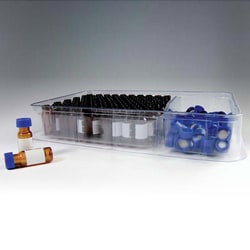 Analytical Sales & Services&nbsp;9mm, 12 x 32, 2mL Amber Screw Vials with Marking Spot and Caps with PTFE/Silicone Liners