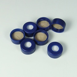 Analytical Sales & Services&nbsp;Blue 9mm Snap Caps with Cross-slit PTFE/Silicone Septa