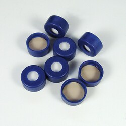 Analytical Sales & Services&nbsp;Blue 9mm Snap Caps with PTFE/Silicone Septa