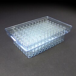 Analytical Sales & Services&nbsp;0.7mL Tapered/Flat-Bottom Clear Glass Inserts in Vial Loader