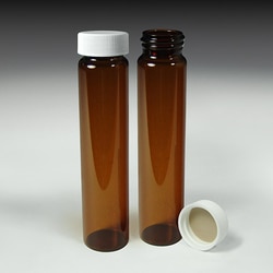 Analytical Sales & Services&nbsp;60mL Amber Screw Vials with Solid PTFE Lined Screw Caps (144 )