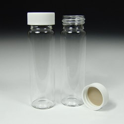 Analytical Sales & Services&nbsp;Vial Kit: 40mL (11 Dram) 27 x 95mm Clear Screw Vials with Solid Teflon Lined Screw Caps