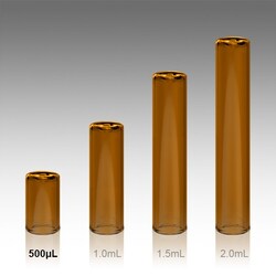 Analytical Sales & Services&nbsp;0.5mL Flat Bottom Amber Glass Inserts