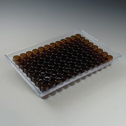 Analytical Sales & Services&nbsp;0.5mL Amber Flat Bottom Glass Inserts in Vial Loader