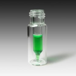 Analytical Sales & Services&nbsp;9mm, 12 x 32, Clear Glass Wide Mouth Twist MicroVial with 300µL Fused Glass Insert - Silanized