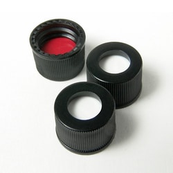Analytical Sales & Services&nbsp;10mm Black Standard Screw Caps with Silicone/PTFE Liners - Pre-Assembled