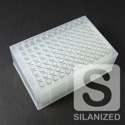 Analytical Sales & Services&nbsp;1mL Tapered/Round-Bottom Clear Glass Inserts in 96-Well Plate -SILANIZED